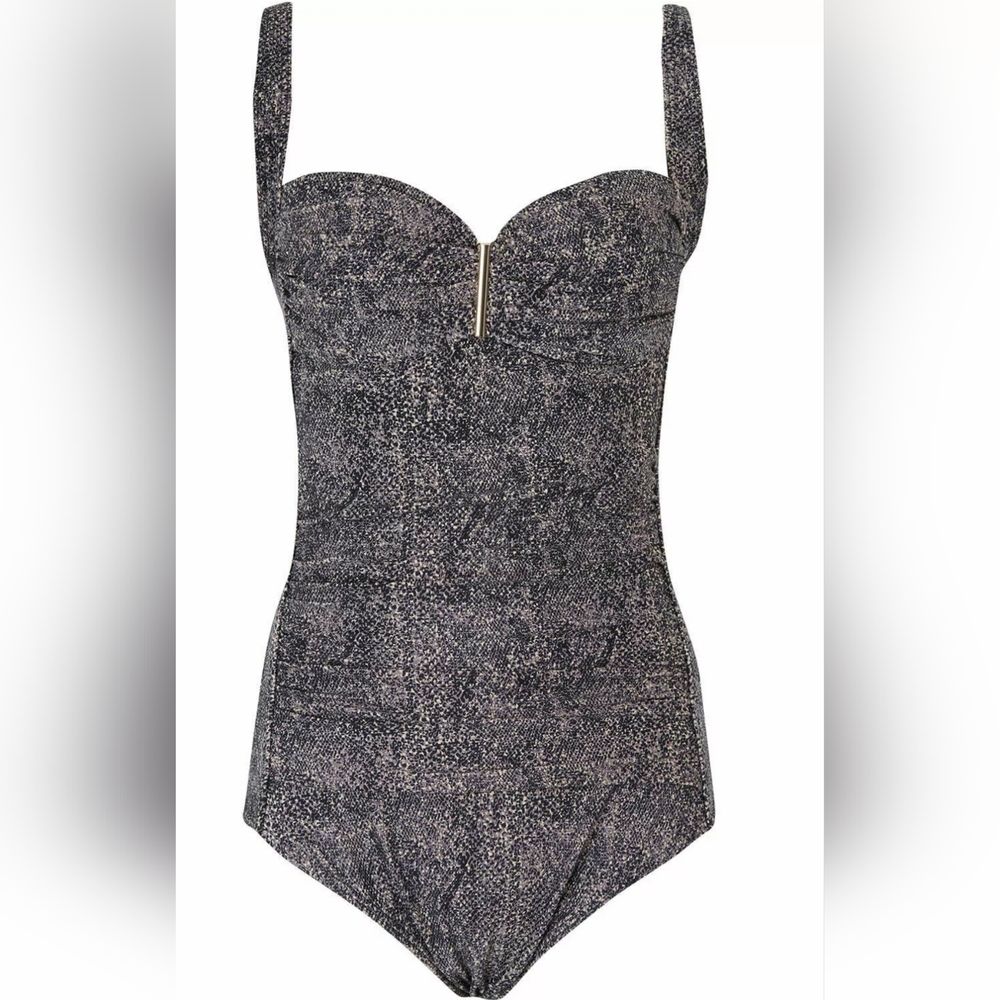NEW BYRON BLUE AUSTRALIA Black Snake Twist Swimsuit Size 10